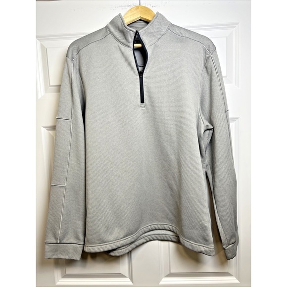 PGA Tour Other - PGA Tour Waffle Knit Thermal 1/4 Zip Pullover Men's Medium Gray Polyester